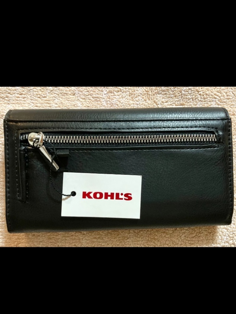NWT RFID-Blocking Women Snap Front  18 Pockets Fold Over Black Wallet Clutch
